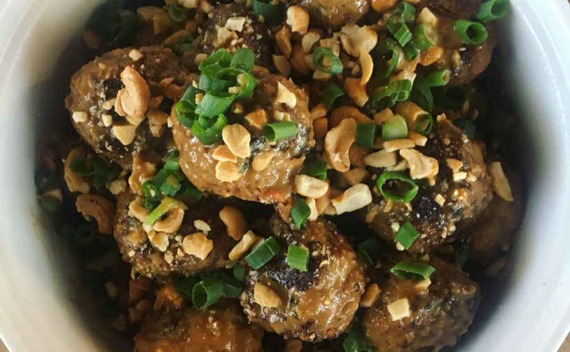 Thai Meatballs with Peanut Dipping Sauce MAKING (M)EGGS